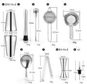 salelink.co.nz Unbranded 11PCS Cocktail Shaker Bar Set 11PCS Cocktail Shaker Bar Set | Action Outdoors NZ