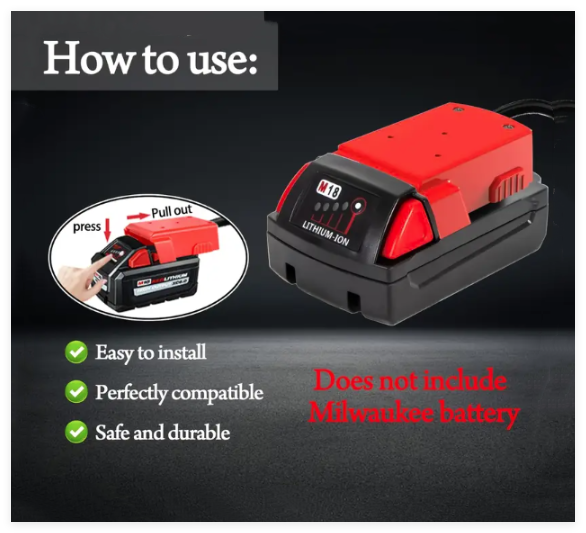 8AWG Jump Starter Cable for Milwaukee M18 Series Batteries – view 7