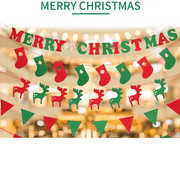 46PCS Merry Christmas Banner Decorations Bunting Sign – view 7