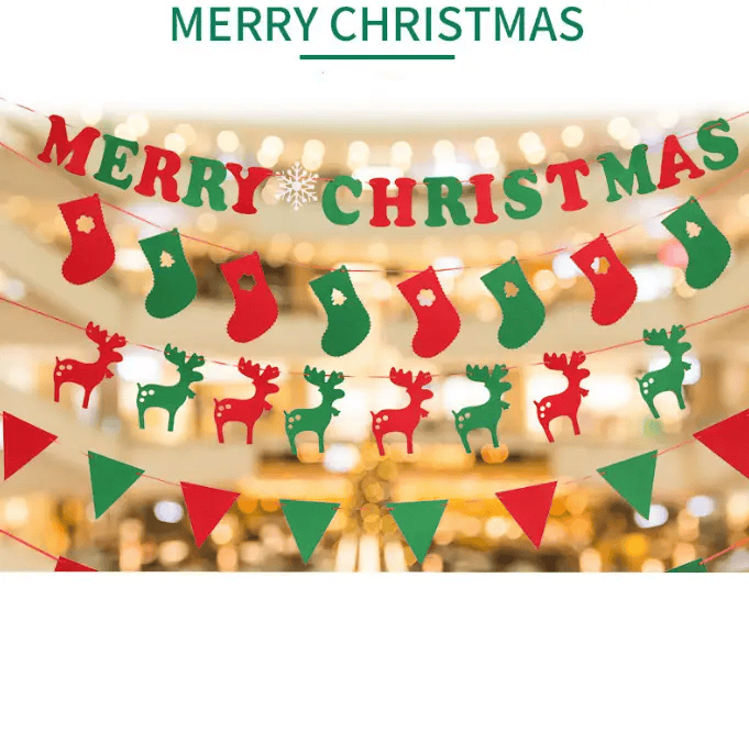 46PCS Merry Christmas Banner Decorations Bunting Sign – view 7