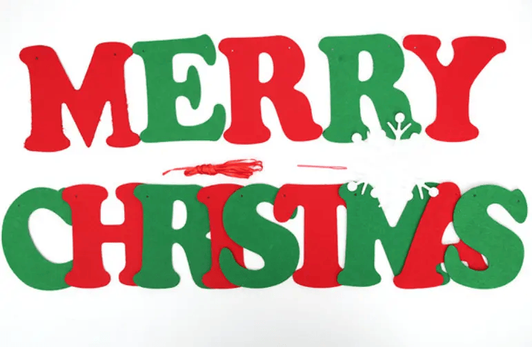 46PCS Merry Christmas Banner Decorations Bunting Sign – view 13