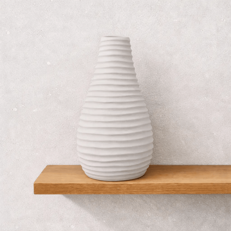 Nest & Stem Homewares Ceramic Vase Frankly Cotton Minimalist Ribbed Ceramic Vase Frankly Cotton Minimalist Ribbed Ceramic Vase