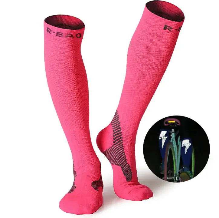 Professional Long Compression Socks for Running and Cycling - 72% Nylon Athletic Support – view 1