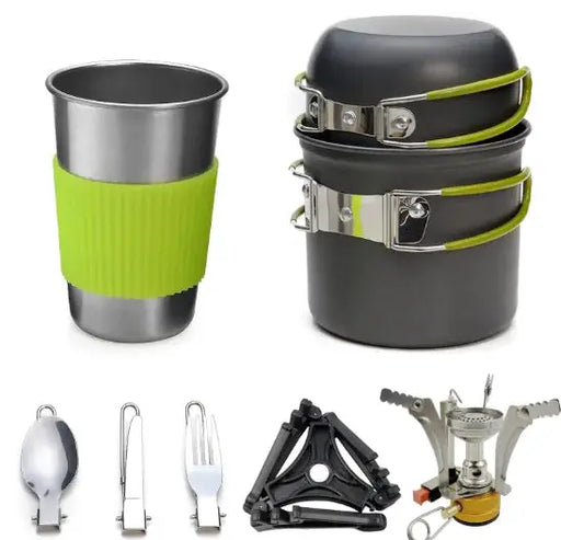 Portable Camping Stove Set - Compact Outdoor Cooking System with Windscreen | Backpacking Gas Stove – view 2