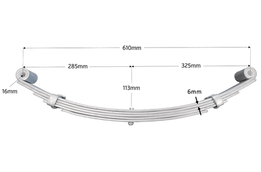 Trojan Leaf Spring 5 Leaf Double Eye 1500kg Pair Heavy Duty Suspension for Trailers and Trucks – view 2