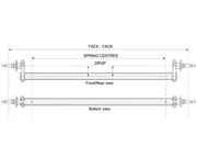 Trojan Drop Beam Axle 10 Drum 1750kg Bare Metal Custom Fit – view 2