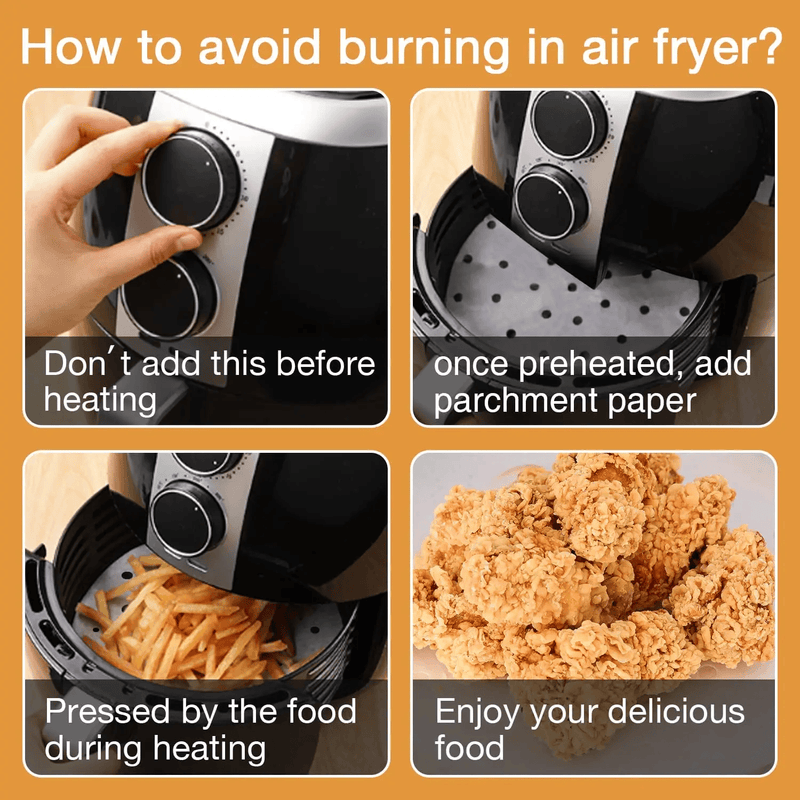 salelink.co.nz Unbranded 200pcs Air Fryer Liners Perforated Parchment Paper 200 Pack Perforated Air Fryer Parchment Liners