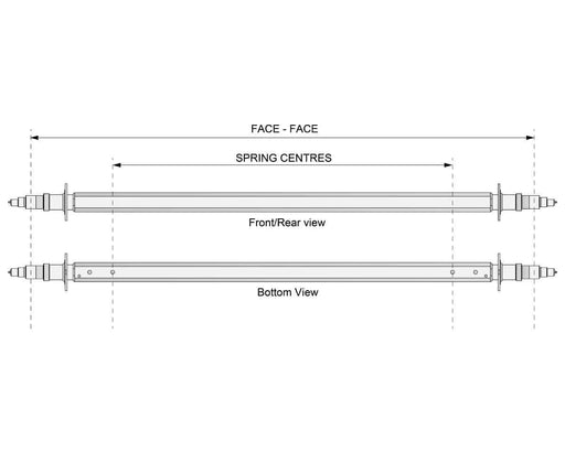 Straight Beam Axle Trojan Multi Hub 3000kg Bare Metal For Heavy Duty Trailer Builders – view 2