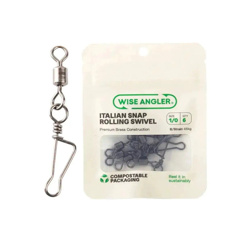 WISE ANGLER Swivel Italian Snap Rolling Swivel Italian Snap Rolling Swivel Premium Brass Construction