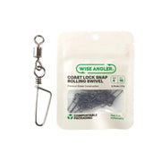 WISE ANGLER Swivel Coast Lock Snap Rolling Swivel Wise Angler Coast Lock Snap Rolling Swivel Brass