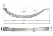 Trojan 6 Leaf Low Slipper Spring 1500kg Pair For Heavy Trailers 50mm Wide Durable Load Distribution – view 2