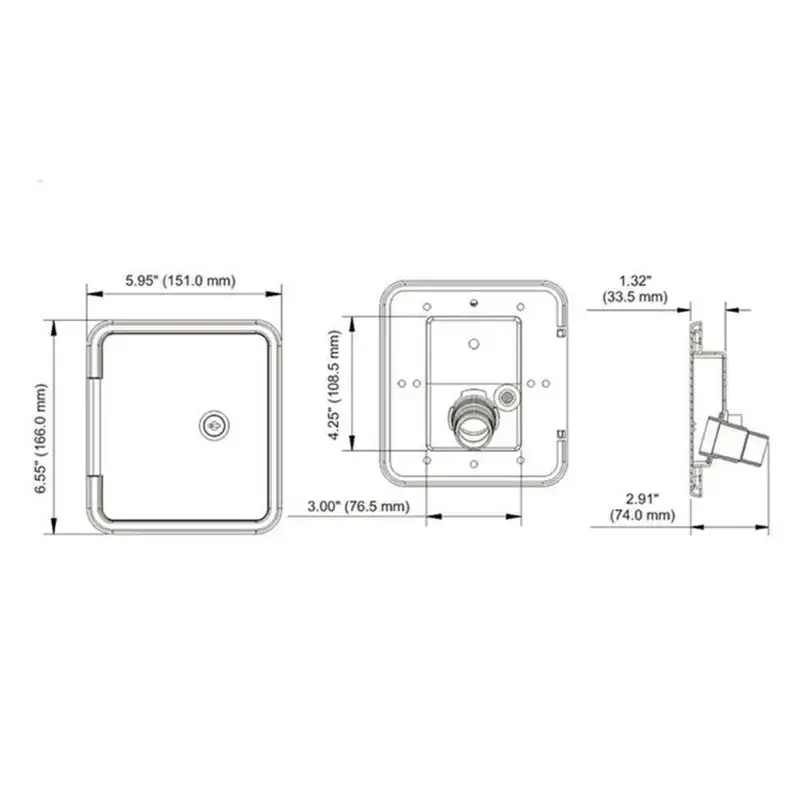 RV Gravity Water Inlet Hatch White Caravan Accessories Parts – view 2