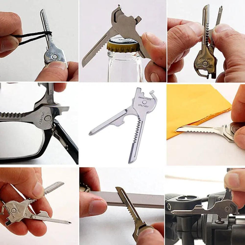6 in 1 Multi Function Stainless Steel Utility Key Tool Knife Screwdeiver – view 2