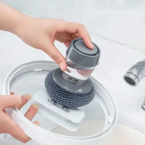 Kitchen Soap Dispensing Pot Cleaning Brush – view 2