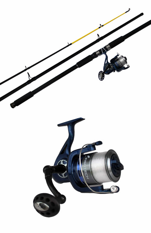 Fishtech Rod and Reel combo Fishtech Surf Combo 12ft 3pce Fishtech Surf Combo 12ft 3pce Solid Fibreglass Rod