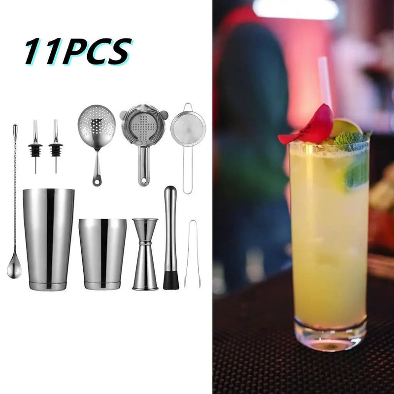salelink.co.nz Unbranded 11PCS Cocktail Shaker Bar Set 11PCS Cocktail Shaker Bar Set | Action Outdoors NZ