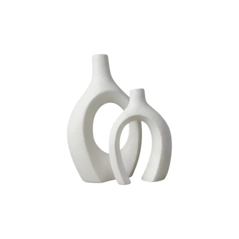Nest & Stem Homewares Ceramic Vase Frankly Cotton Ceramic Black Sculptural Vase Set (2-Piece) Frankly Cotton Ceramic Black Sculptural Vase Set (2-Piece)