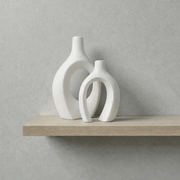 Nest & Stem Homewares Ceramic Vase Frankly Cotton Ceramic Black Sculptural Vase Set (2-Piece) Frankly Cotton Ceramic Black Sculptural Vase Set (2-Piece)