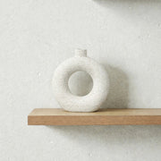 Cotton Textured Ceramic Ring Vase For Modern Home Decor – view 1