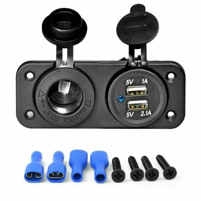 12V Car Cigarette Lighter Socket 2.1A Dual USB Charger Power Outlet – view 1