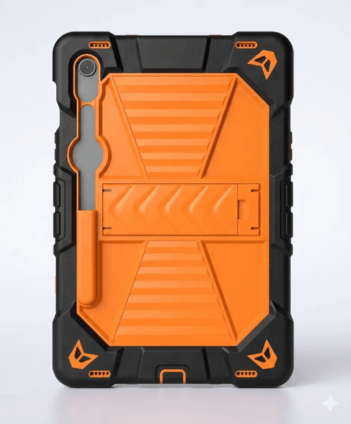Samsung Galaxy Tab S10 Lite Rugged Shockproof Case with Kickstand (Orange) – view 2