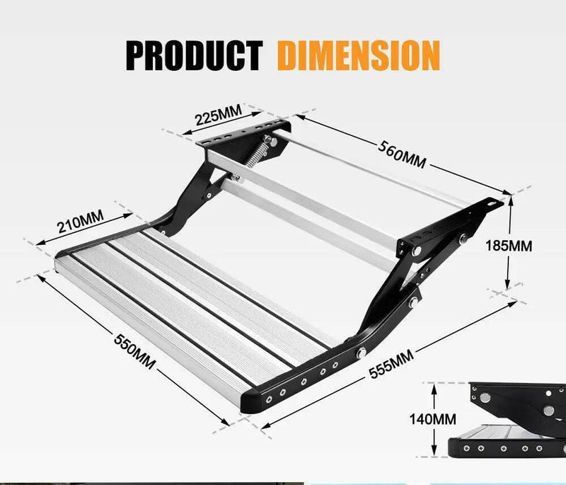 Caravan Step Aluminium Pull Out Folding Caravan Step Camper Trailer Motorhome RV – view 4