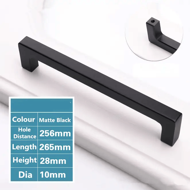 256mm Kitchen Cabinet Handle Drawer Black Cupboard Knob – view 2