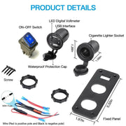 Four Function Toggle Switch Panel for Car RV Truck USB Charger Blue – view 4