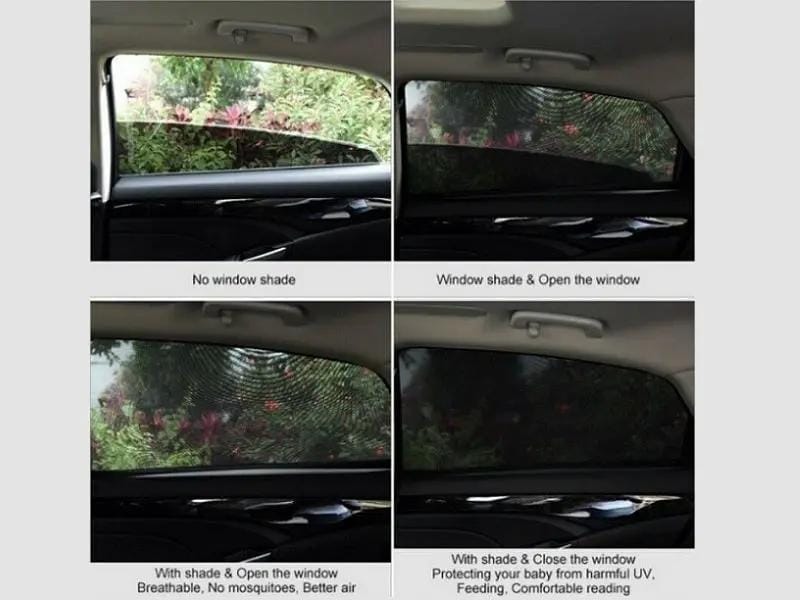 4pcs/set Car Front & Rear Side Window Sun Shade Cover Visor Mesh Shield Sunshade – view 10