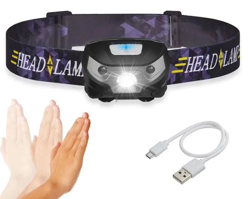 LED Head Torch Fishing Headlight Headlamp Motion Sensor – view 2