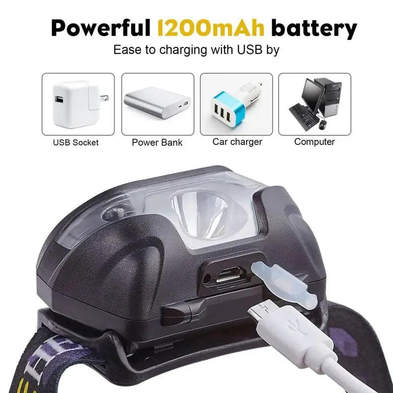 LED Head Torch Fishing Headlight Headlamp Motion Sensor – view 6