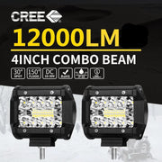 2x 4inch CREE LED Work Light Bar Spot Flood OffRoad Driving Reverse 4x4 Ford – view 2