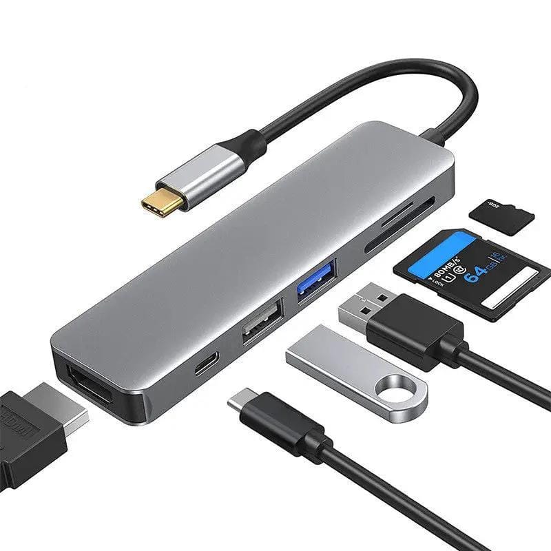 salelink.co.nz Unbranded 6 in 1 USB C Hub 6 in 1 USB C Hub | Action Outdoors NZ