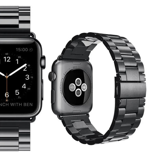 Black Stainless Steel Link Bracelet Band for Apple Watch 42mm 41mm 40mm 38mm – view 1