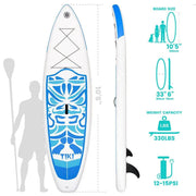 10'6'' Inflatable Stand Up Paddle Board SUP Surfboard – view 6