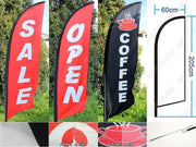 OPEN - Commercial Feather Banner Flag Set 3m with Ground Drill – view 1