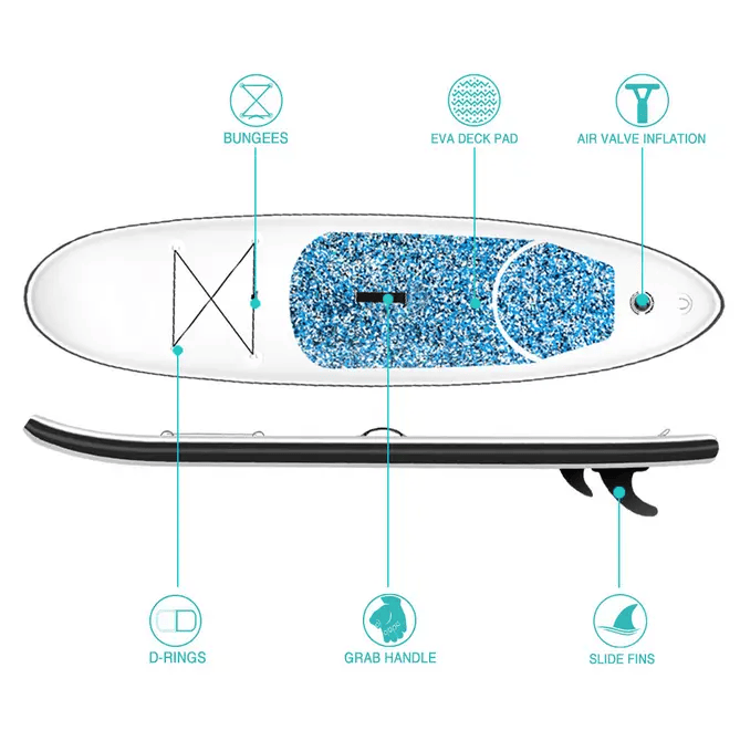 10ft' Inflatable Stand Up Paddle Board Surfboard SUP (PR7607 (1)) – view 5
