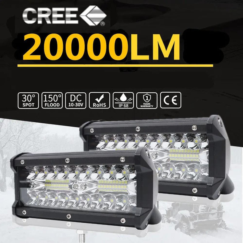 Pair 7inch Led Work Light Bar Spot Flood Offroad Driving 4wd 4x4 Reverse – view 2