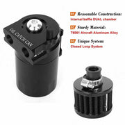 salelink.co.nz Unbranded Oil Catch Can with Breather 300ml Aluminum Oil Catch Can Breather 300ml Universal Kit