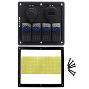 4 Gang LED Rocker Switch Panel Circuit Breakers Charger Car 12V 24V – view 2