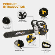 salelink.co.nz X-BULL X-BULL 62cc Petrol Chainsaw X Bull 62cc Petrol Chainsaw 20 Inch Bar E Start Red