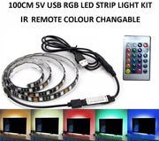 salelink.co.nz Unbranded 1M USB 60LED 5050 Strip Light Christmas TV Backlight 1M USB RGB LED TV Backlight Kit With IR Remote