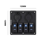 4 Gang LED Rocker Switch Panel Circuit Breakers Charger Car 12V 24V – view 5