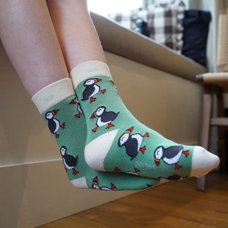 Barekind NZ Socks Save the Green Puffin Bamboo Socks Save the Green Puffin Bamboo Socks