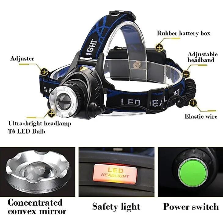 Headlamps Headlight Waterproof Rechargeable 1600 lm Adjustable Focus – view 2