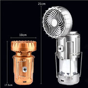 Solar Camping Lantern Fan - 2-in-1 Rechargeable LED Light with Cooling Fan – view 2