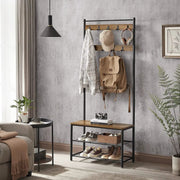 The Shopsite Home-living Wooden Coat Rack with Shelves Hooks by VASAGLE Wooden Coat Rack with Shelves Hooks by VASAGLE
