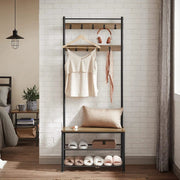 The Shopsite Home-living Wooden Coat Rack with Shelves Hooks by VASAGLE Wooden Coat Rack with Shelves Hooks by VASAGLE