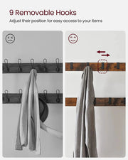 The Shopsite Home-living Wooden Coat Rack with Shelves Hooks by VASAGLE Wooden Coat Rack with Shelves Hooks by VASAGLE