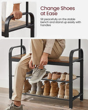 The Shopsite Home-living Wooden Coat Rack with Shelves Hooks by VASAGLE Wooden Coat Rack with Shelves Hooks by VASAGLE